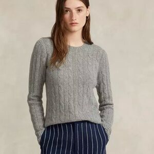Polo Ralph Lauren Gray Cable Knit Cashmere Sweater Women’s Size XXL NWT